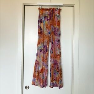 ASOS Velvet Floral Print Flare Pants